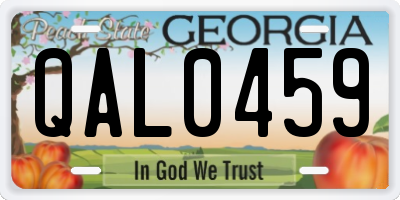 GA license plate QAL0459