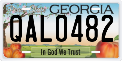 GA license plate QAL0482