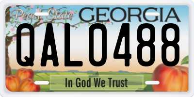 GA license plate QAL0488