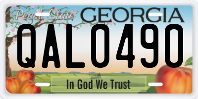 GA license plate QAL0490