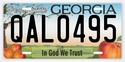 GA license plate QAL0495