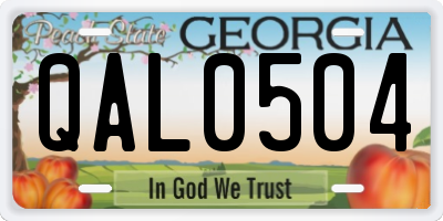 GA license plate QAL0504