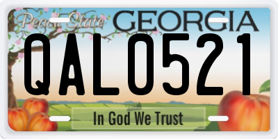 GA license plate QAL0521