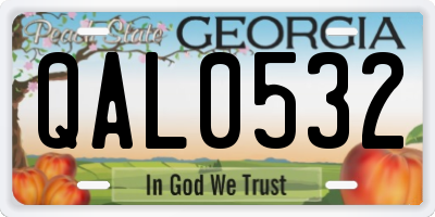 GA license plate QAL0532