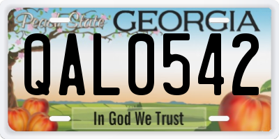 GA license plate QAL0542
