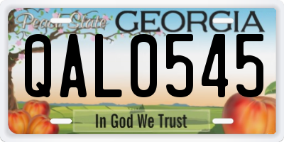 GA license plate QAL0545