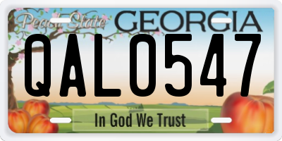 GA license plate QAL0547