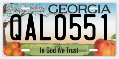 GA license plate QAL0551