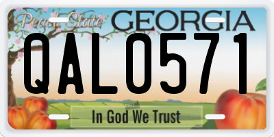 GA license plate QAL0571