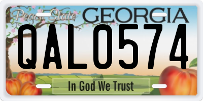 GA license plate QAL0574