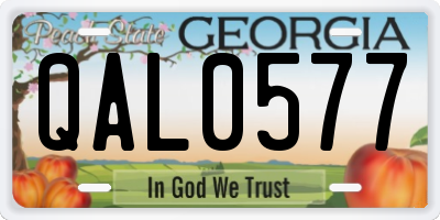 GA license plate QAL0577