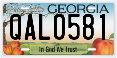 GA license plate QAL0581