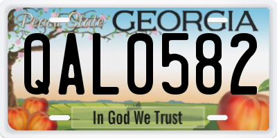 GA license plate QAL0582