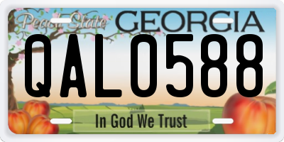 GA license plate QAL0588