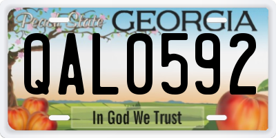 GA license plate QAL0592