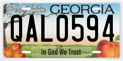GA license plate QAL0594