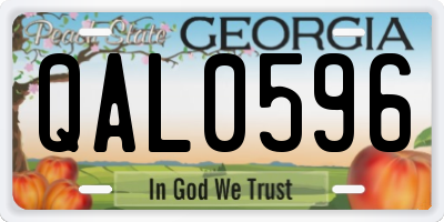 GA license plate QAL0596