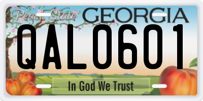 GA license plate QAL0601