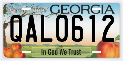 GA license plate QAL0612