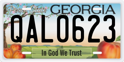 GA license plate QAL0623