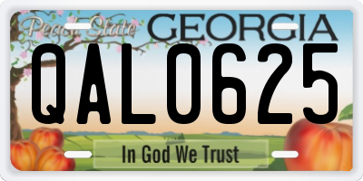 GA license plate QAL0625