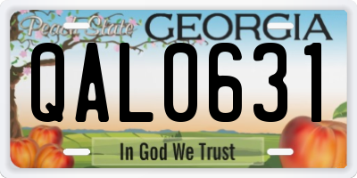 GA license plate QAL0631