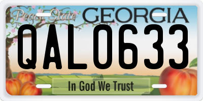 GA license plate QAL0633