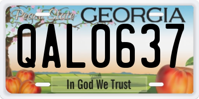 GA license plate QAL0637