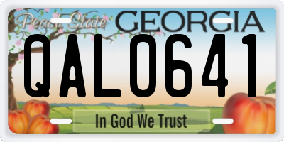 GA license plate QAL0641