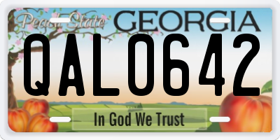 GA license plate QAL0642