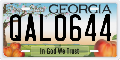 GA license plate QAL0644