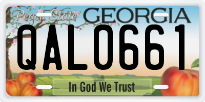 GA license plate QAL0661