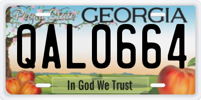 GA license plate QAL0664
