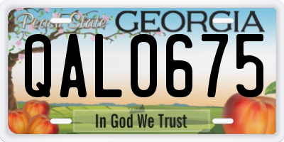GA license plate QAL0675