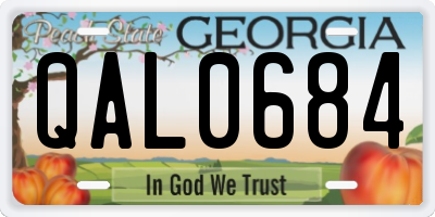 GA license plate QAL0684