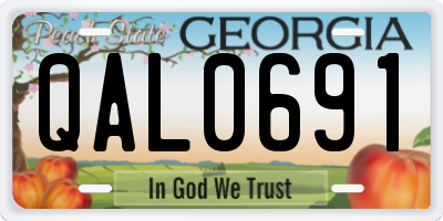GA license plate QAL0691