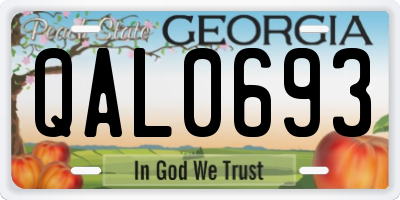 GA license plate QAL0693