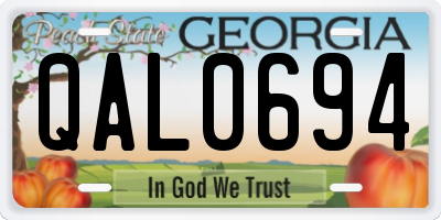 GA license plate QAL0694