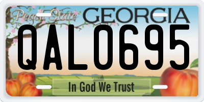 GA license plate QAL0695