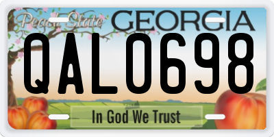 GA license plate QAL0698