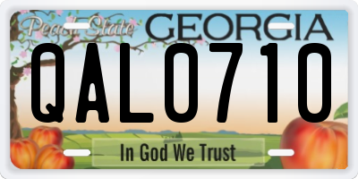 GA license plate QAL0710