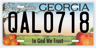 GA license plate QAL0718
