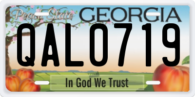 GA license plate QAL0719
