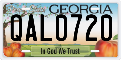 GA license plate QAL0720