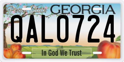 GA license plate QAL0724