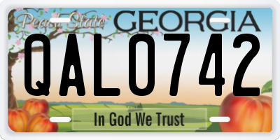 GA license plate QAL0742