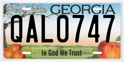 GA license plate QAL0747