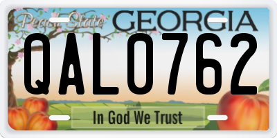 GA license plate QAL0762