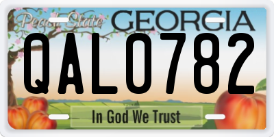 GA license plate QAL0782