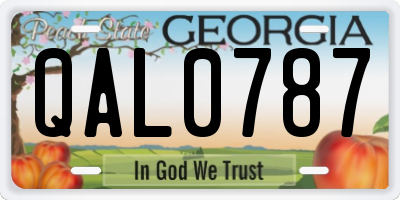 GA license plate QAL0787